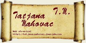 Tatjana Mahovac vizit kartica